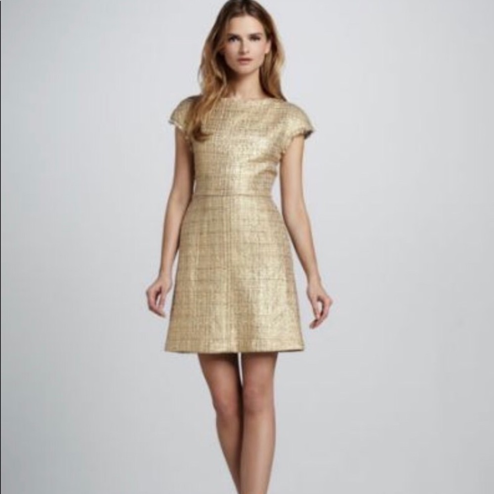 Alice + Olivia Metallic Woven Dress